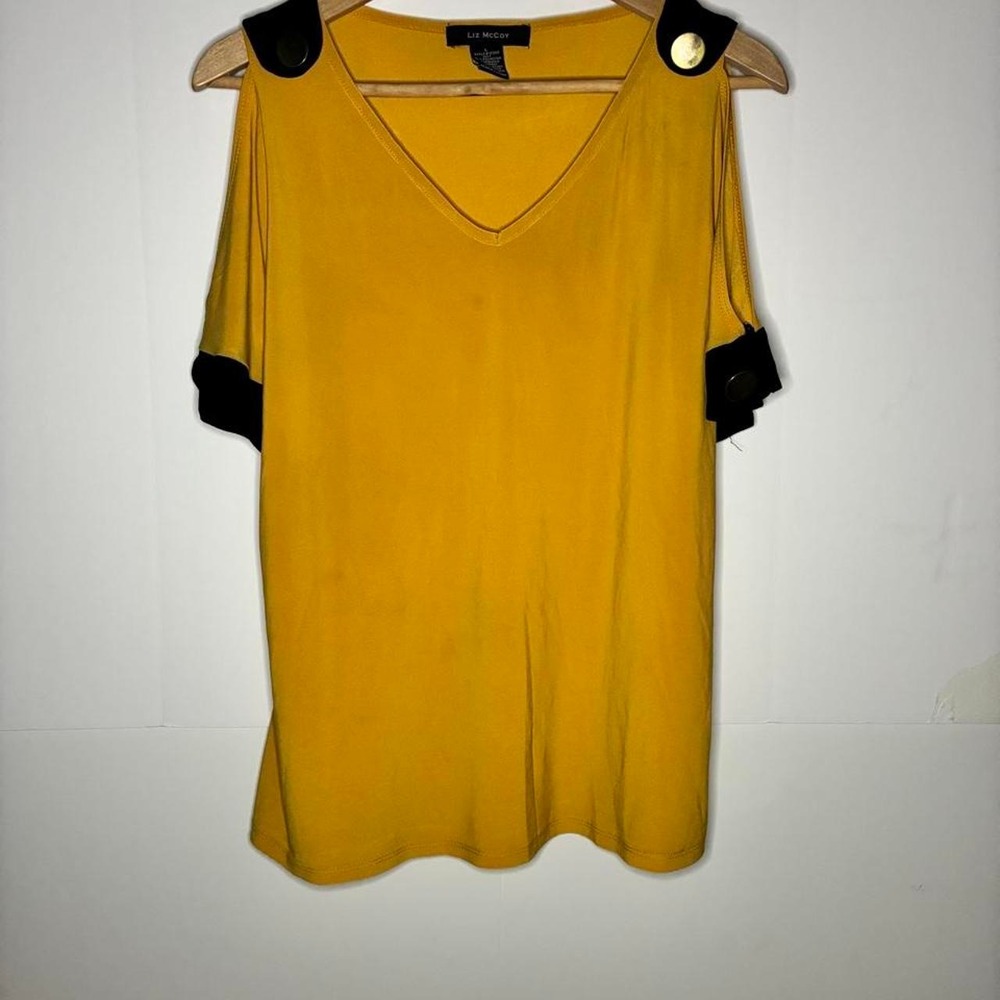 Liz McCoy Yellow Spandex Blouse